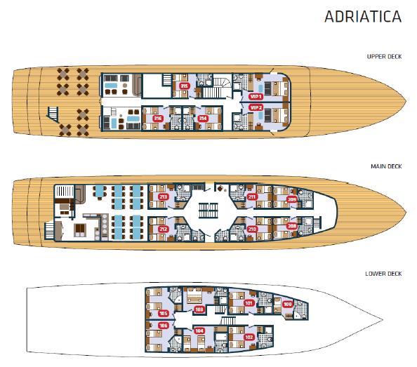 Deluxe Croatia Cruise Ship MS Adriatica Deck Plan